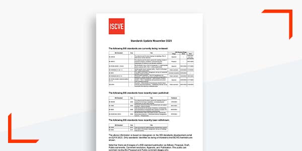 ISCVE Standards Updates - Nov 23 600x300px Image 2023